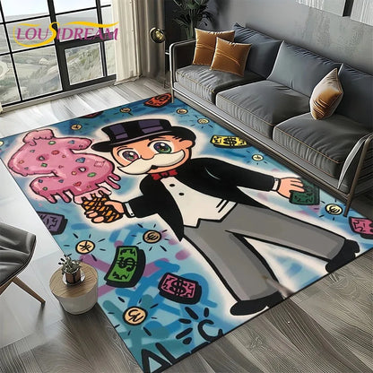 3D Monopoly Dollar Game Area Rug