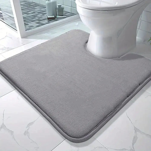 U-Shape Bathroom Floor Mat Non-Slip Absorbent Toilet Bath Mat Home Decoration