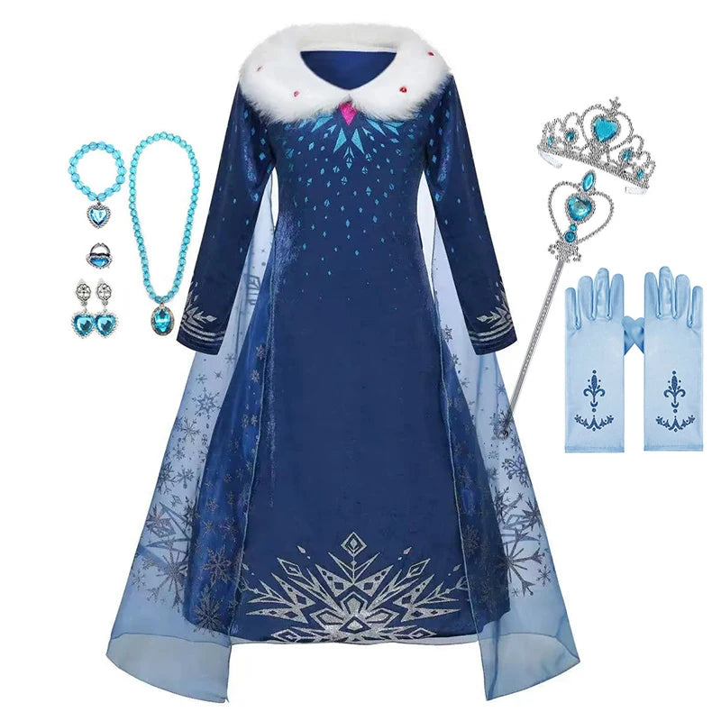 Disney Frozen 2 Elsa Princess Costume Dress For Girls