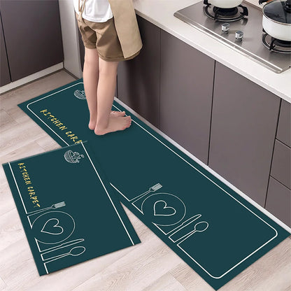 VIKAMA Kitchen Floor Mat Long Strip Non-Slip Corridor Bedroom Entrance Carpet