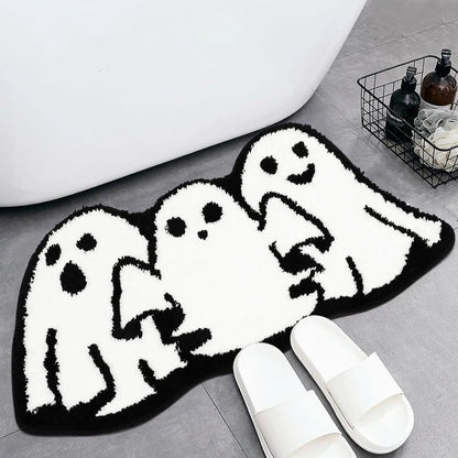 Halloween pumpkin plush soft decorative rug