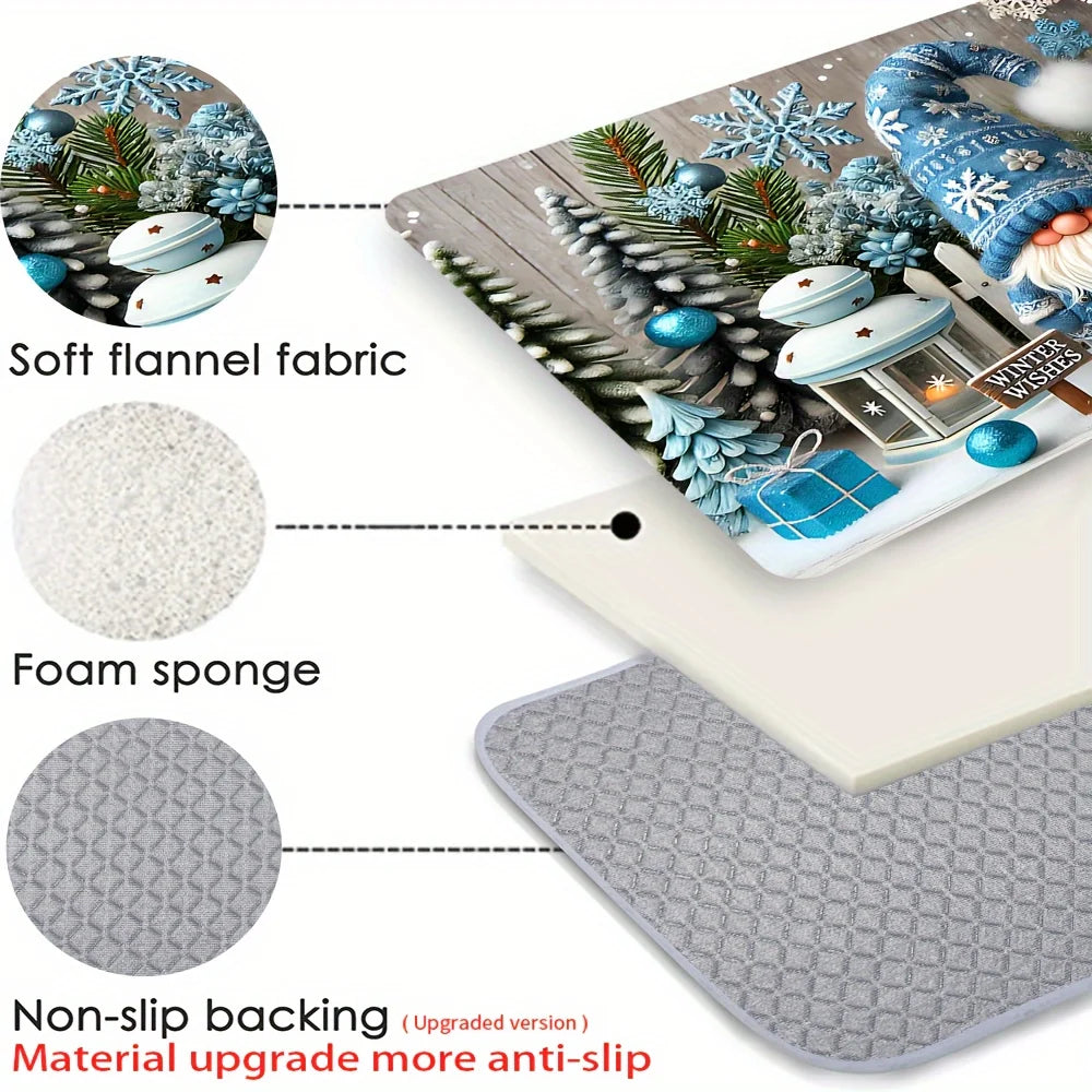 VIKAMA Christmas Snowman Anti-Slip Absorbent Mat