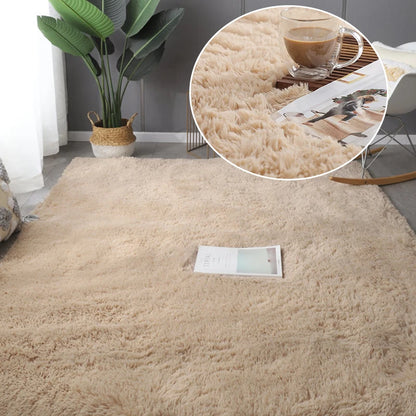 Fluffy plush living room area rug