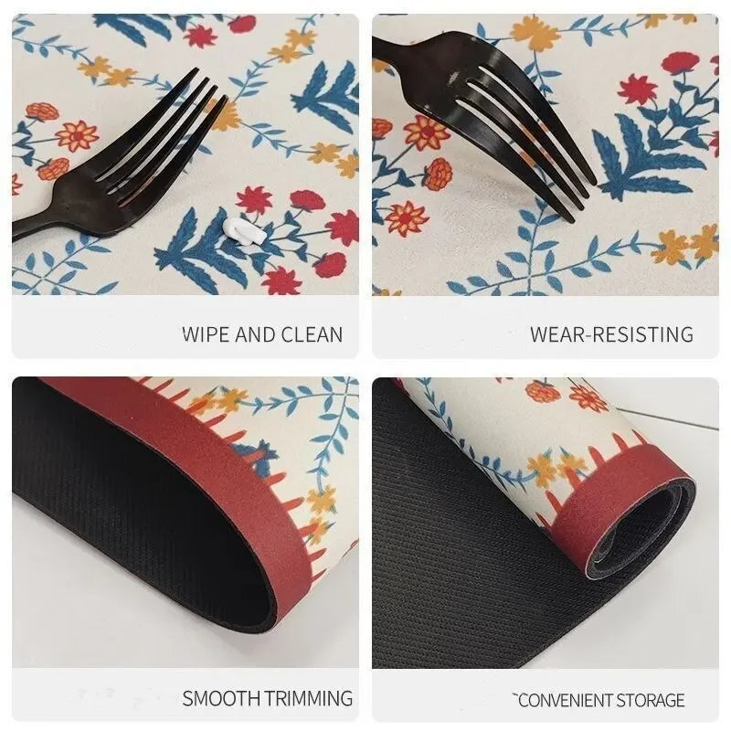VIKAMA Kitchen Drainage Mat Absorbent Heat Oil Water-Resistant Countertop Protector Rug