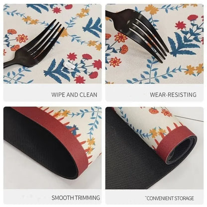 VIKAMA Kitchen Drainage Mat Absorbent Heat Oil Water-Resistant Countertop Protector Rug