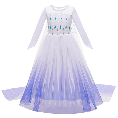 Disney Frozen Elsa Anna Princess Costume Dress For Girls