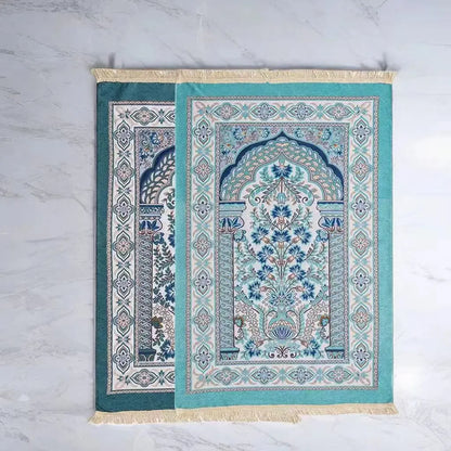Portable cotton Muslim prayer rug for travel