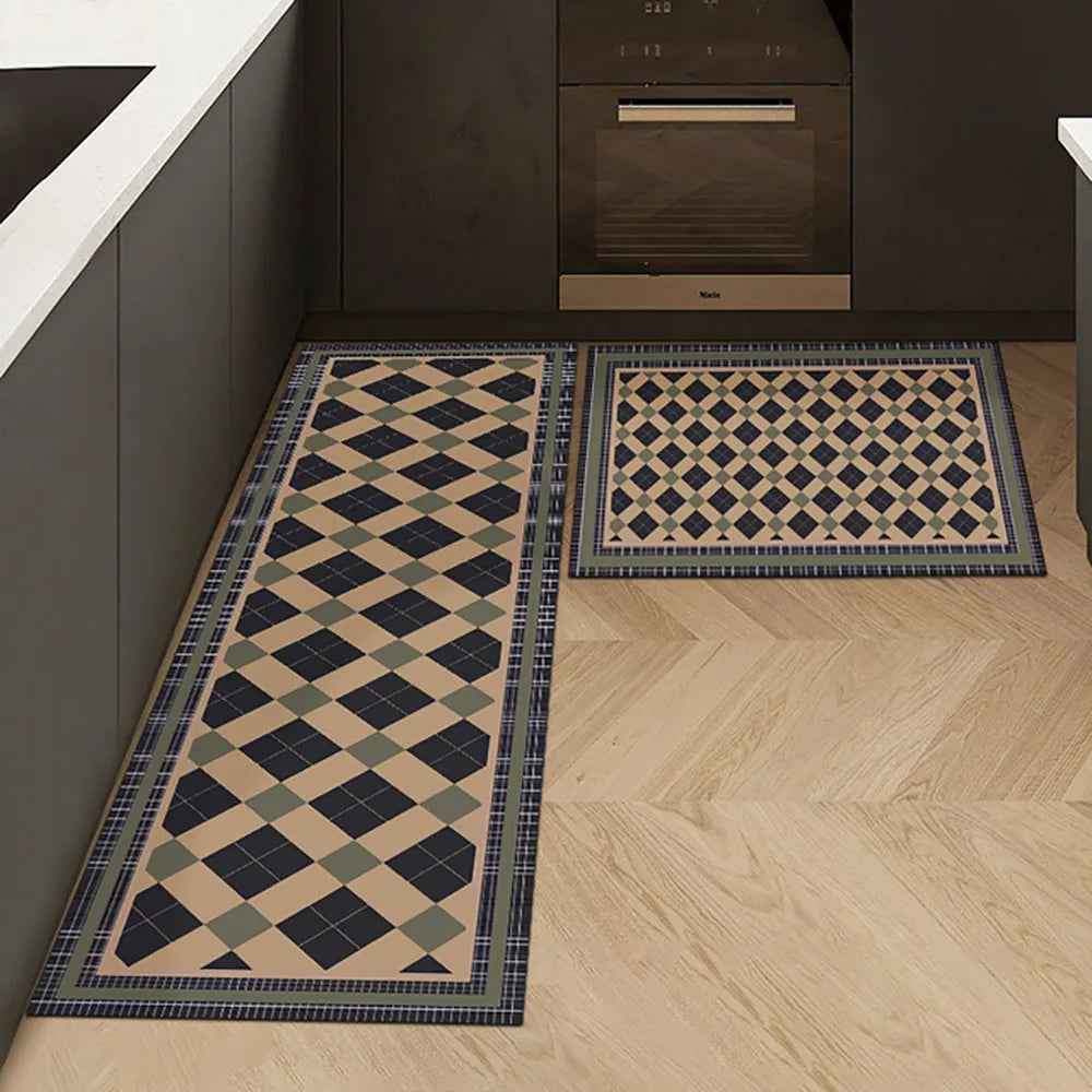 VIKAMA Kitchen Oil-Resistant Floor Mat Absorbent Quick-Dry Non-Slip Bathroom Doormat