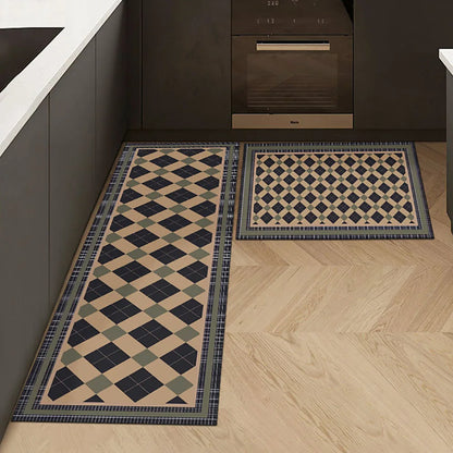 VIKAMA Kitchen Oil-Resistant Floor Mat Absorbent Quick-Dry Non-Slip Bathroom Doormat