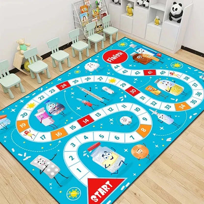 Snakes and Ladders Game Pattern Area Rug