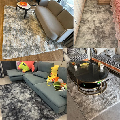 Fluffy plush living room area rug