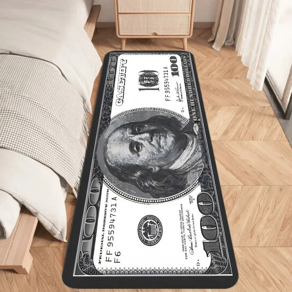 $100 Bill Graffiti Print Rug