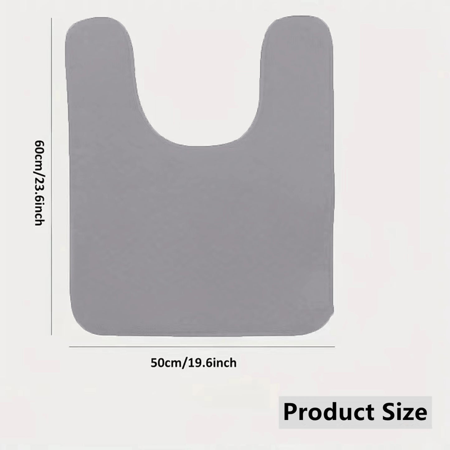 Large U-Shape Bathroom Mat Absorbent Non-Slip Toilet Floor Carpet Home Decoration