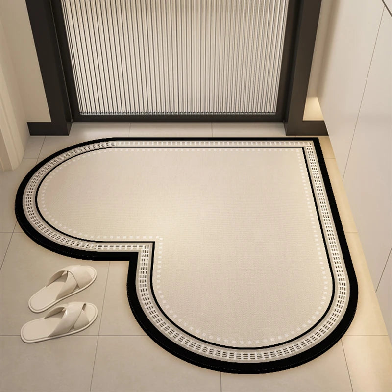 Heart-shaped quick-dry non-slip bath mat