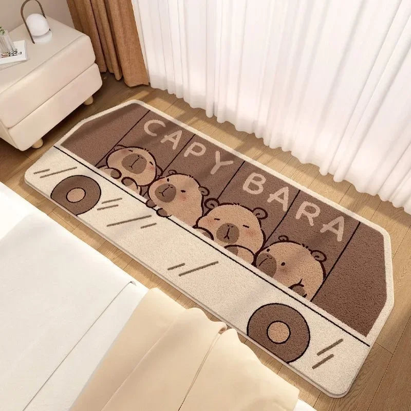 Cute Capybara Cashmere Bedside Rug