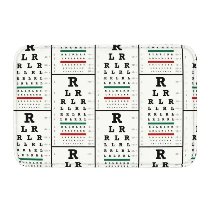 Snellen Eye Chart Doormat Optometrist Style Non-Slip Entrance Rug Kitchen Bathroom Garage Floor Mat