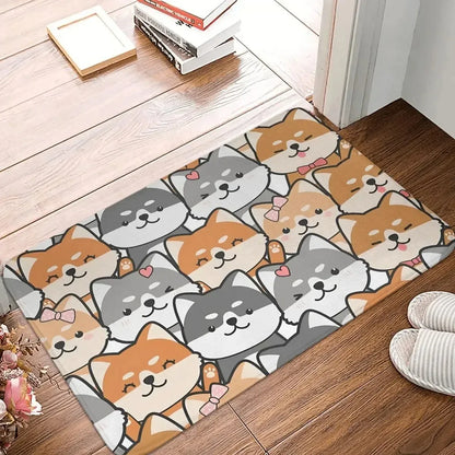 VIKAMA Cute Cartoon Dog Shiba Corgi Doormat