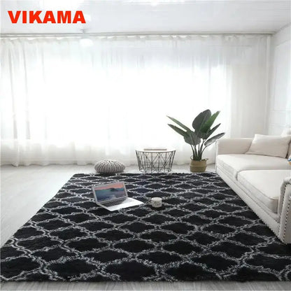 VIKAMA Geometric Plush Carpet Large Area Living Room Decoration Coffee Table Bed Mat Ultra Soft Carpet For Children's Bedroom