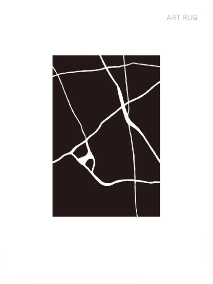Modern Luxury Black & White Plush Washable Area Rug