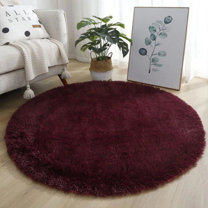 VIKAMA Pink Round Fluffy Princess Kids Area Rug