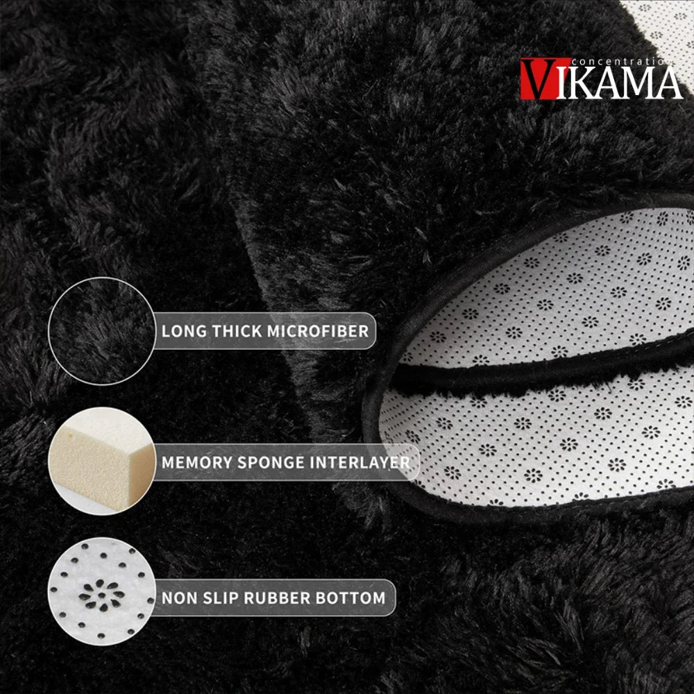 VIKAMA Minimalist Solid Color Shaggy Fluffy Area Rug