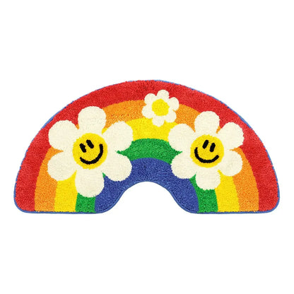 Cartoon rainbow non-slip absorbent mat