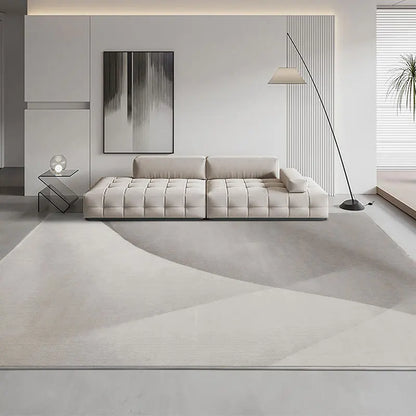Modern Minimalist Grey Plush Washable Area Rug