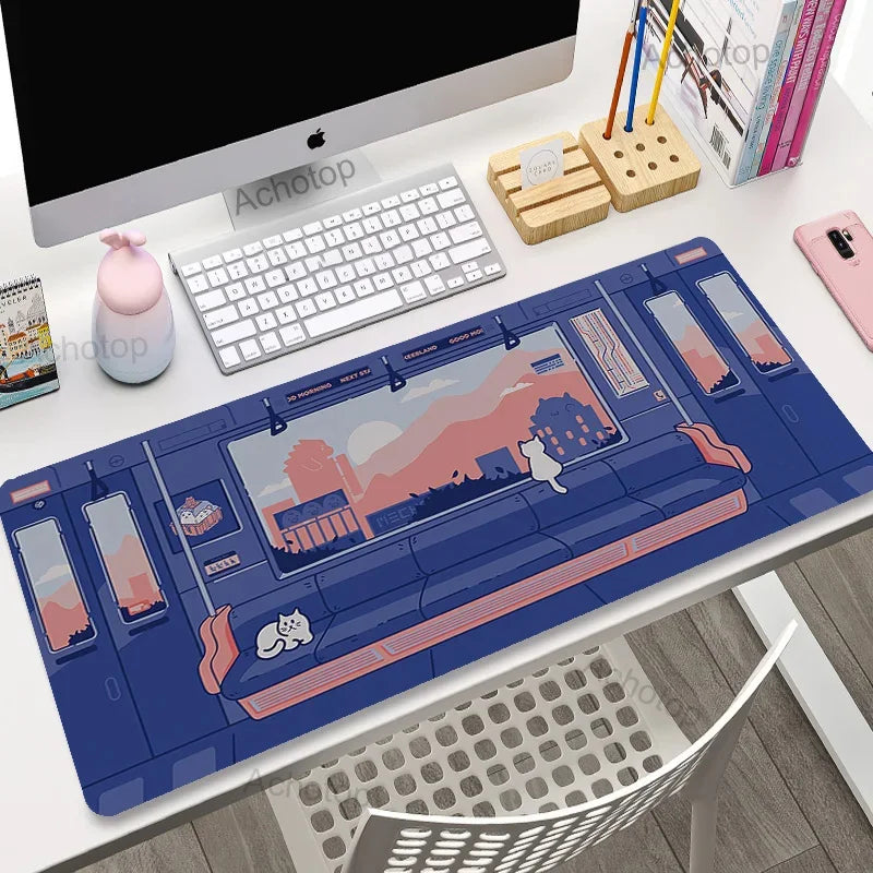 Cute Anime Cat Extended Gaming Desk Mat