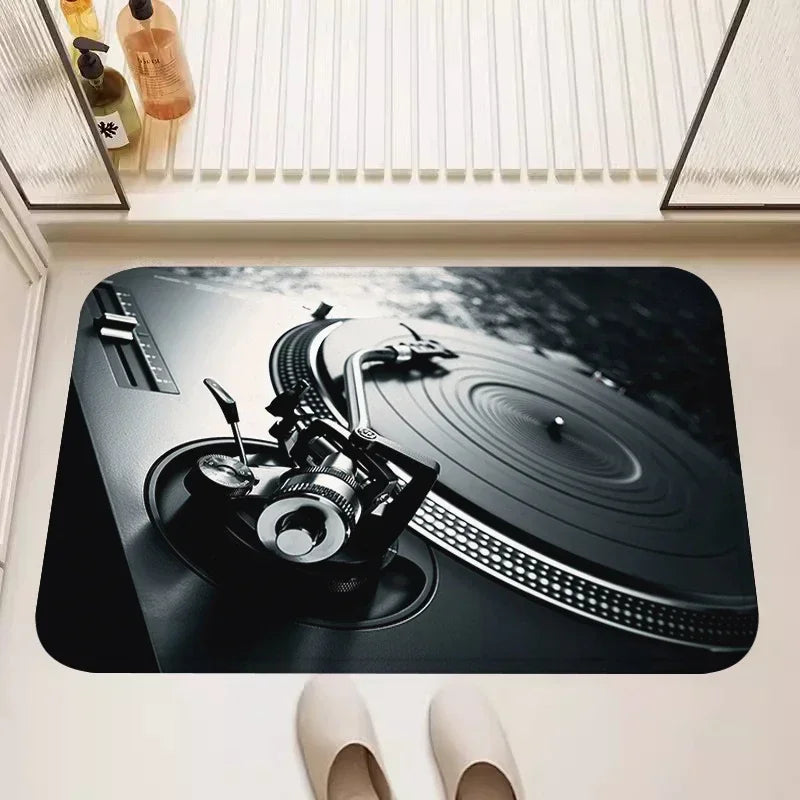 VIKAMA Record Player Theme Area Rug