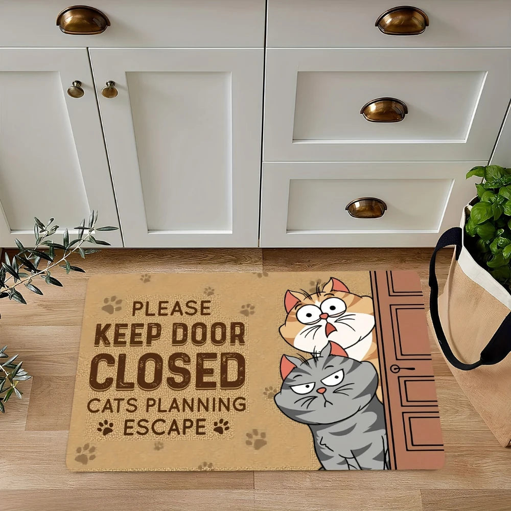 VIKAMA Welcome Cat Non-Slip Doormat