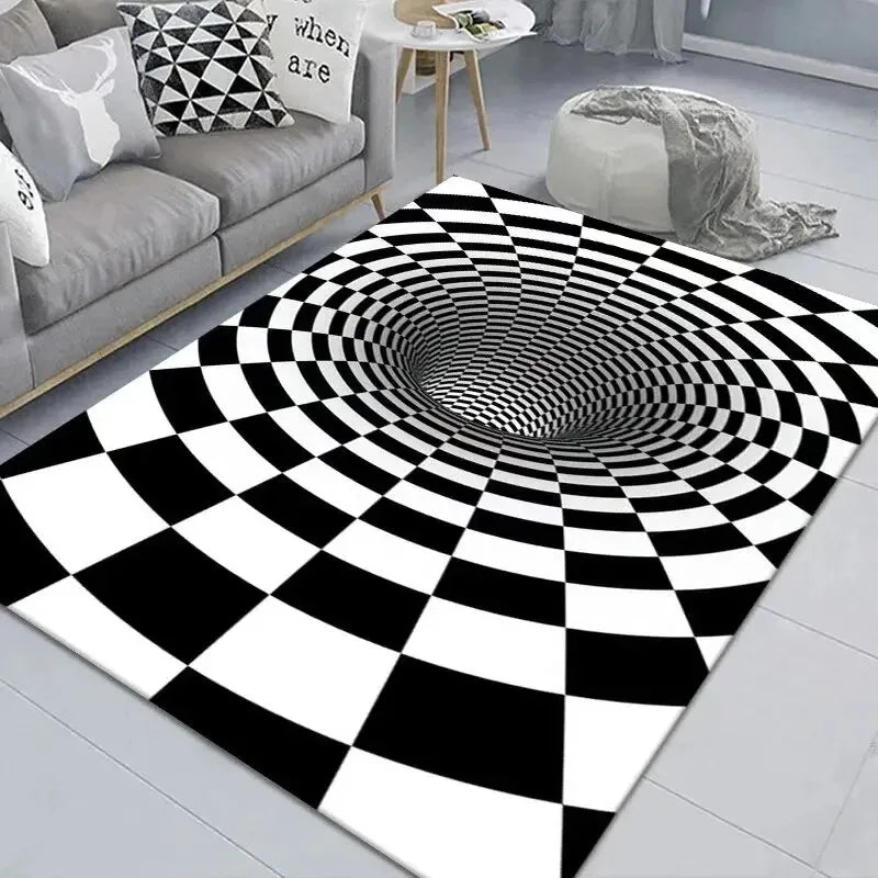 VIKAMA 3D Vortex Illusion Non-Slip Area Rug