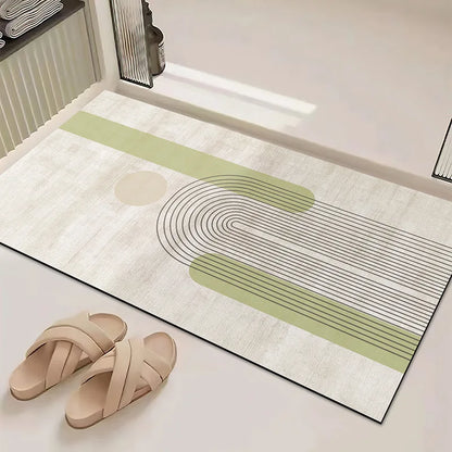 Minimalist Bathroom Floor Mat Diatomaceous Earth Absorbent Non-Slip Quick-Dry Shower Door Rug Home Decor