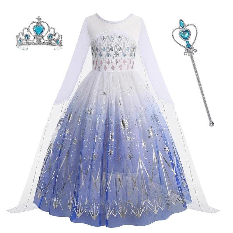 Disney Frozen 2 Elsa Princess Costume Dress For Girls