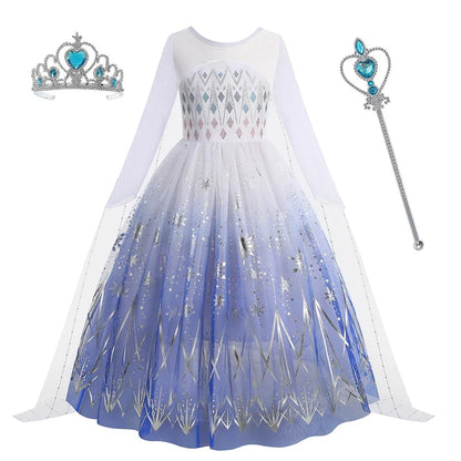 Disney Frozen 2 Elsa Princess Costume Dress For Girls
