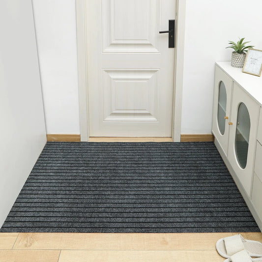 VIKAMA Striped Entry Door Mat Non-Slip Wear-Resistant Water-Absorbent Foot Rug Home Decor