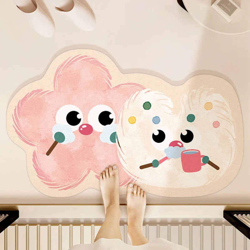 Cartoon quick-dry non-slip bath mat
