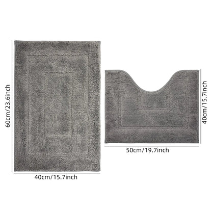 Plush Bathroom Floor Mat Shaped Design Absorbent Non-Slip Foot Rug Bathtub Entrance Door Small Carpet Home Decor