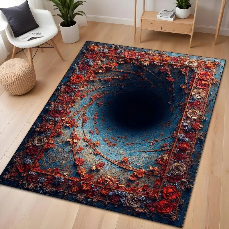 3D cave illusion novelty floor rug