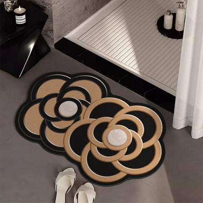 Soft absorbent non-slip bathroom mat