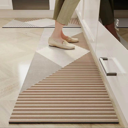 Cuttable non-slip absorbent kitchen mat