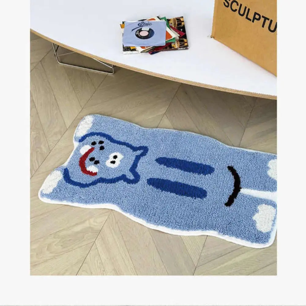 VIKAMA Cartoon Animal Faux Cashmere Rug Soft Bedroom Bedside Carpet Home Decor