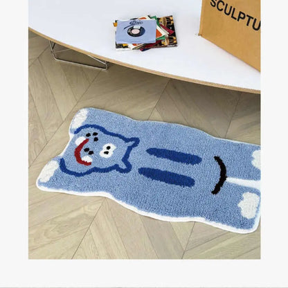 VIKAMA Cartoon Animal Faux Cashmere Rug Soft Bedroom Bedside Carpet Home Decor