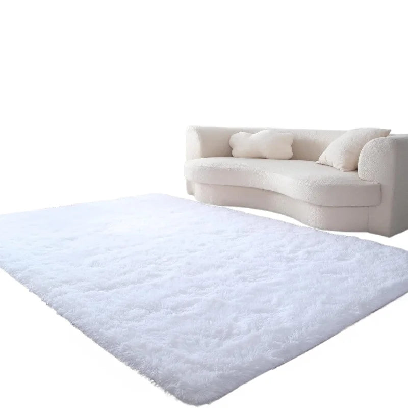 Fluffy Cream White Luxury Wool Area Rug