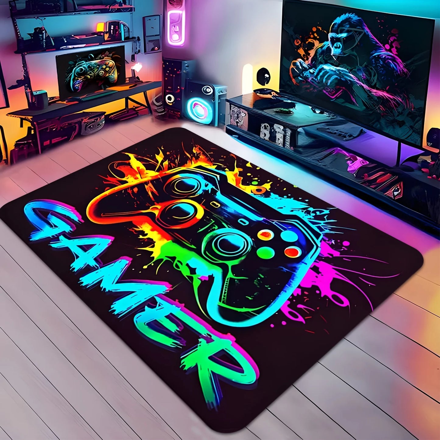 Colorful Game Controller Pattern Non-Slip Doormat