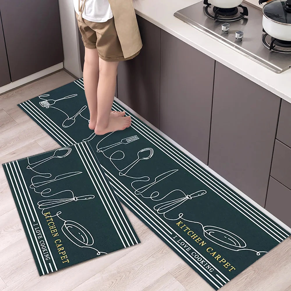 VIKAMA Kitchen Floor Mat Long Strip Non-Slip Corridor Bedroom Entrance Carpet