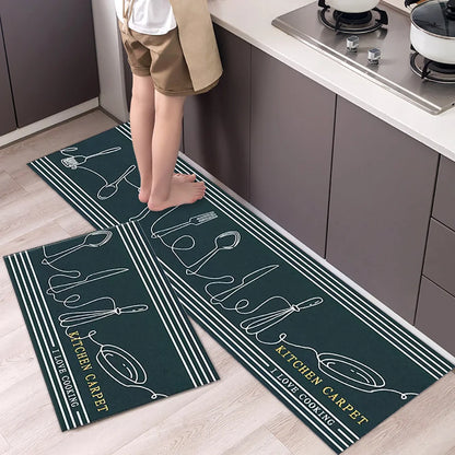 VIKAMA Kitchen Floor Mat Long Strip Non-Slip Corridor Bedroom Entrance Carpet