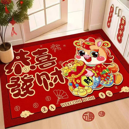 2026 Chinese New Year Greetings Non-Slip Doormat