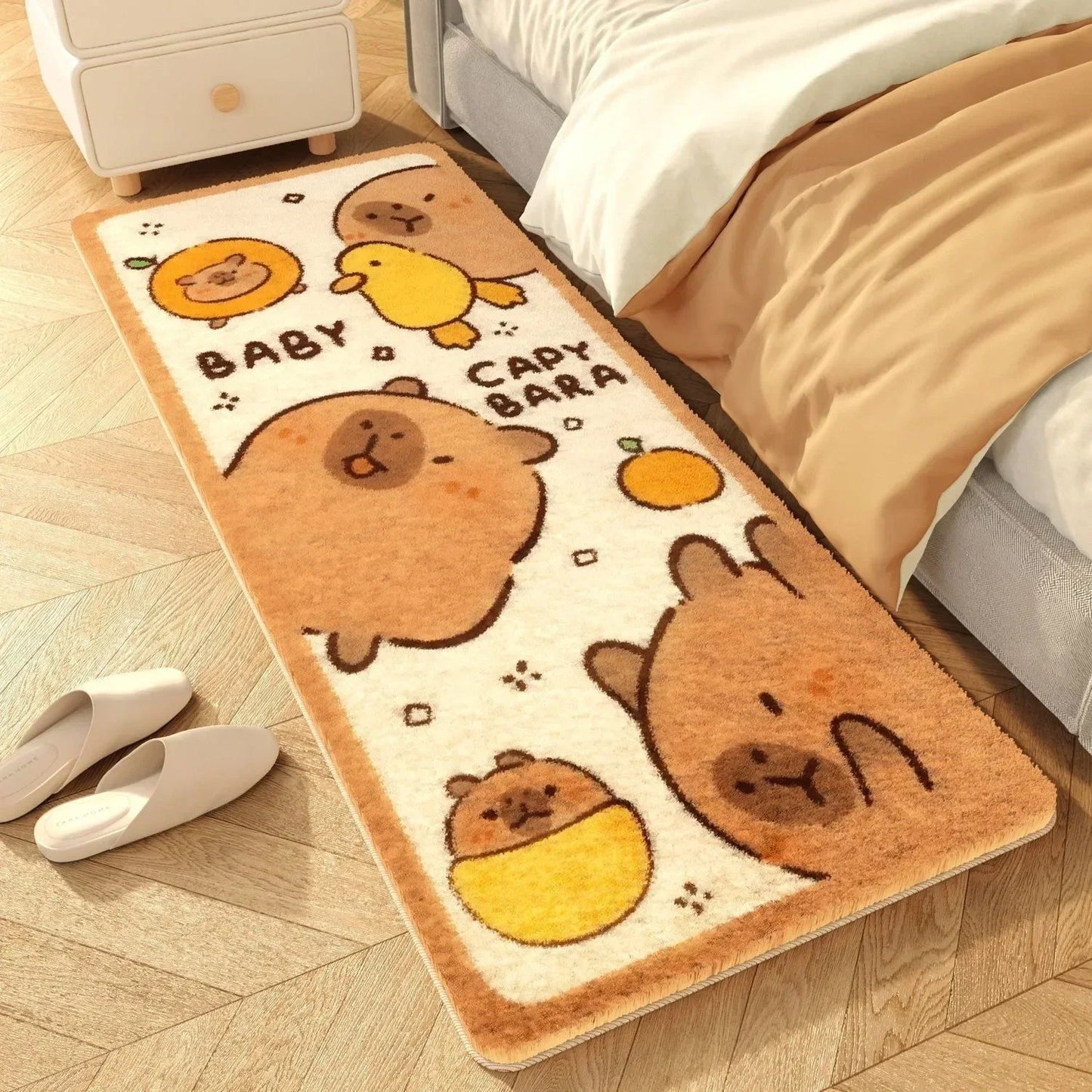 Cute Capybara Cashmere Bedside Rug