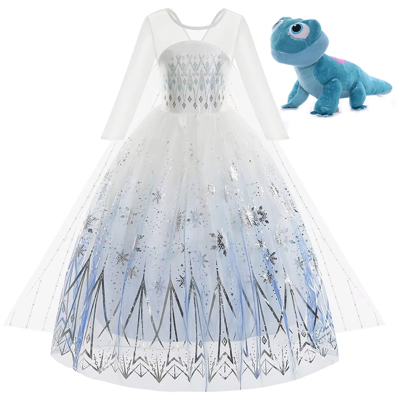 Disney Frozen Elsa White Lace Princess Dress For Girls