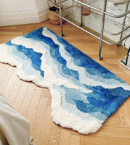 Blue Sea Tufted Non-Slip Aesthetic Rug